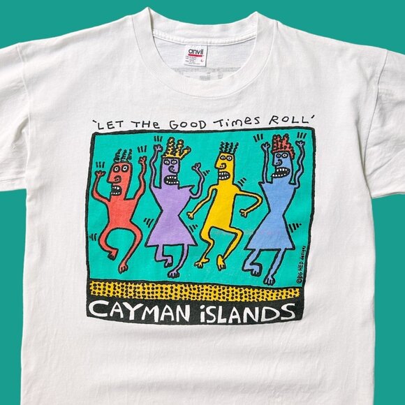 90s vintage Big Hed Designs T-shirt Let The Good Times Roll Single Stitch Art. - Picture 6 of 7